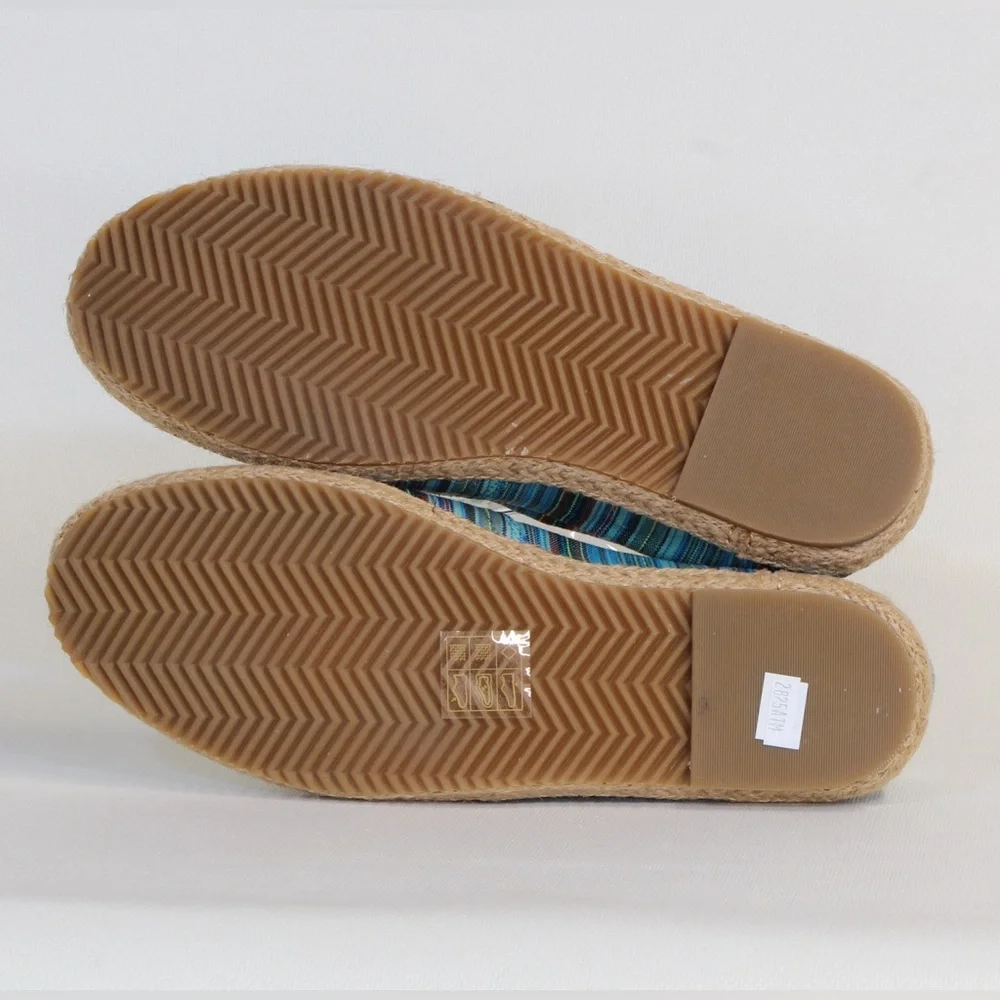 Aetrex Kylie Slip-On Multicolor Stripped Espadrille Flats with Arch Support